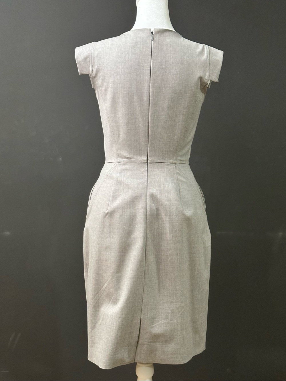 J. Crew Cap-Sleeve Sheath Dress in Light Gray - Picture 4 of 4